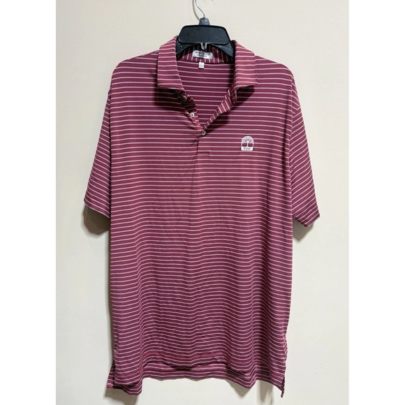 Peter Millar Other - Peter Millar Summer Comfort  Golf Polo Shirt  XL Red  Striped TCC logo